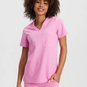 Berry pink one pocket scrub top!